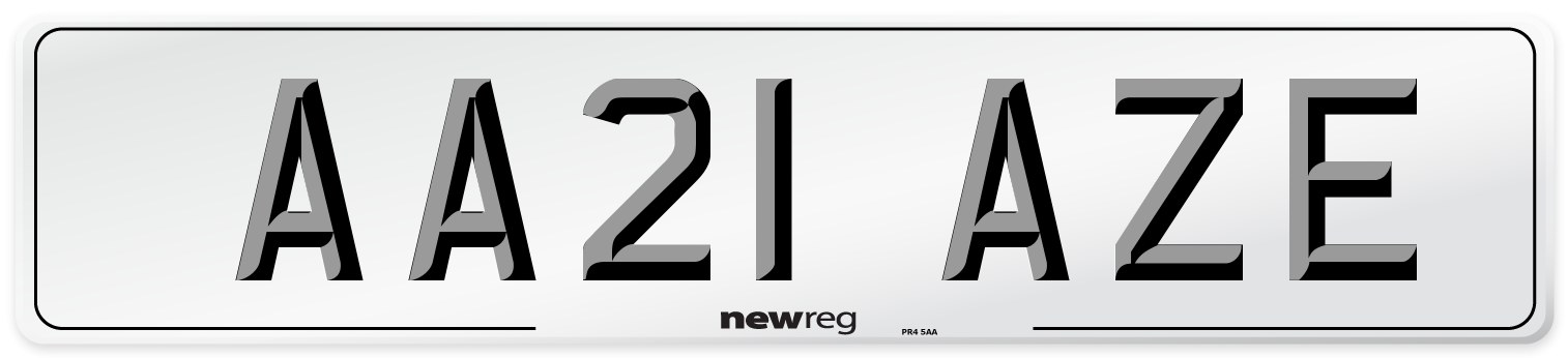 AA21 AZE Number Plate from New Reg